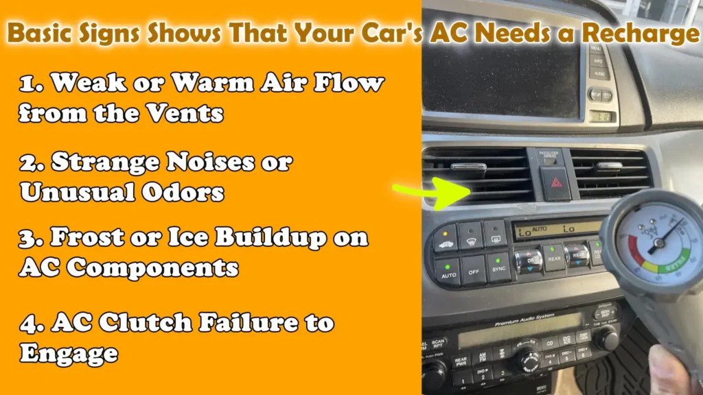Basic Signs Shows That Your Car's AC Needs a Recharge
