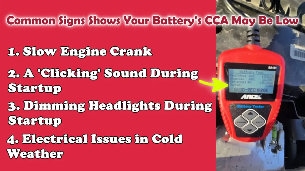 Common Signs Shows Your Battery's CCA May Be Low
