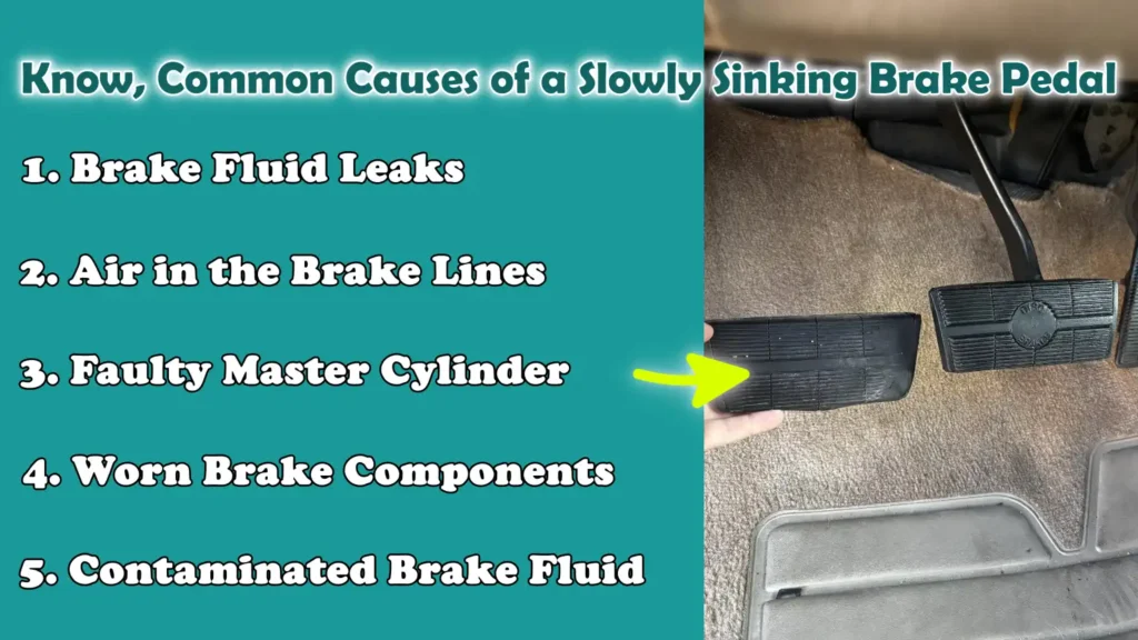 Know, Common Causes of a Slowly Sinking Brake Pedal
