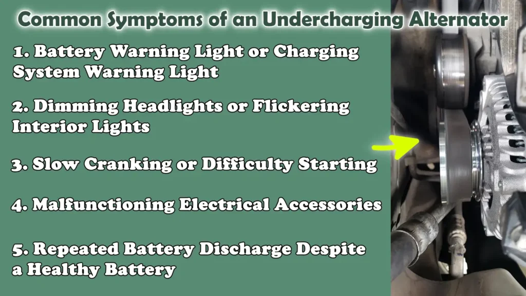 Common Symptoms of an Undercharging Alternator