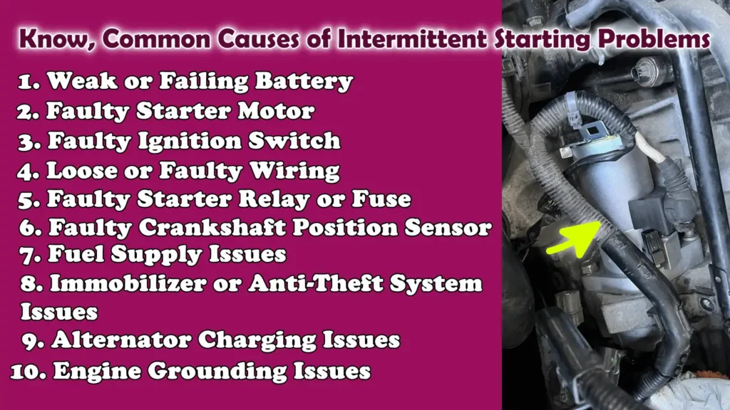Know, Common Causes of Intermittent Starting Problems