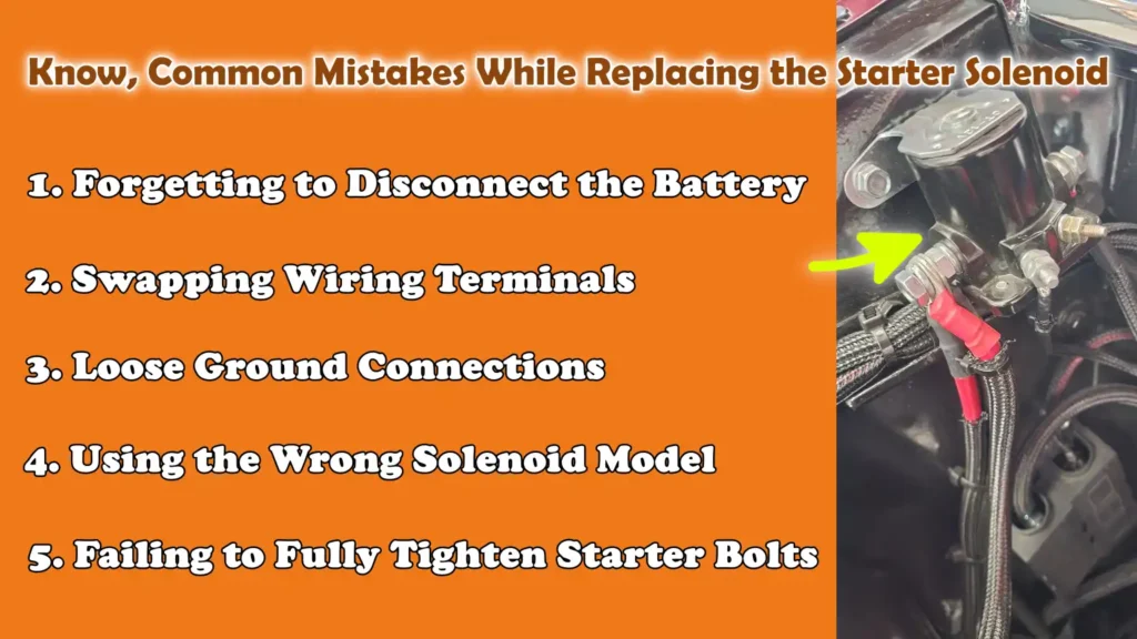Know, Common Mistakes While Replacing the Starter Solenoid