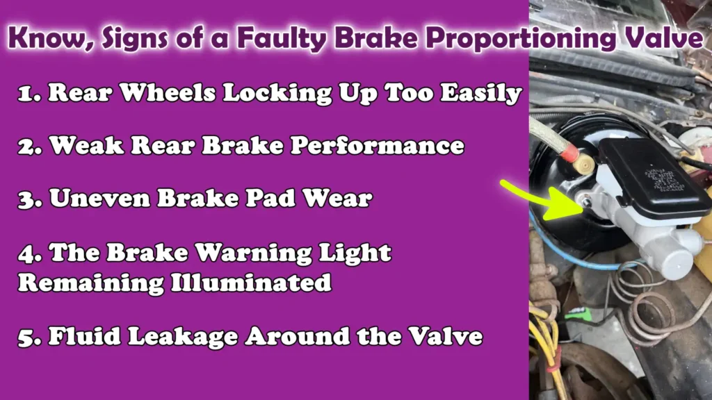 Know, Signs of a Faulty Brake Proportioning Valve