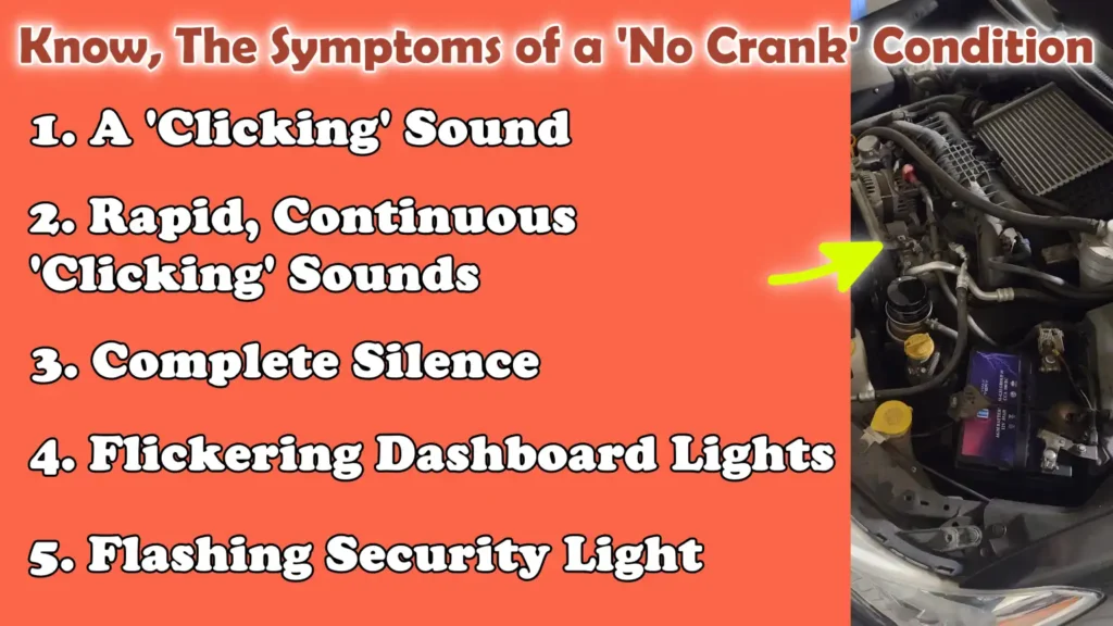 Know, The Symptoms of a 'No Crank' Condition