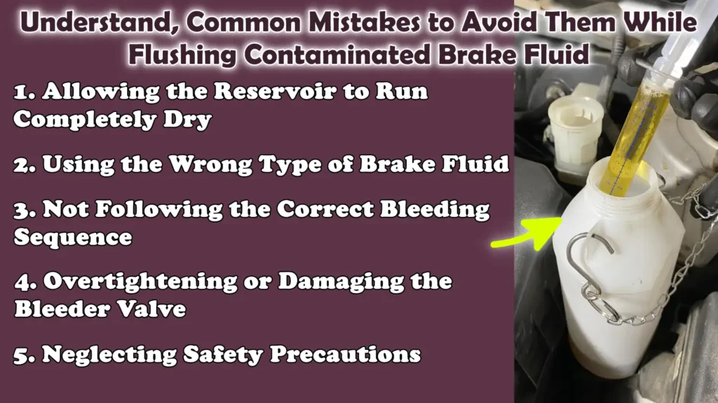Understand, Common Mistakes to Avoid Them While Flushing Contaminated Brake Fluid